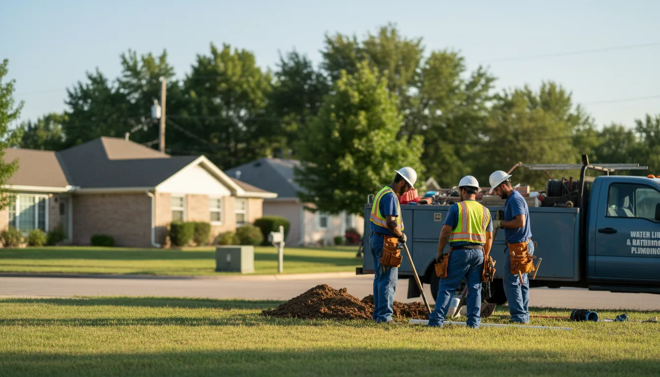 Residential water line and bathroom plumbing service in Tiline, KY